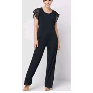 Women's H By Halston Jet‎ Set Jumpsuit Black Size M